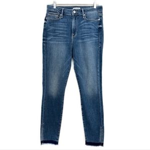 Good American Good Legs Split Hem Skinny Jeans, Frayed Hem High Waist Sz 14 / 32